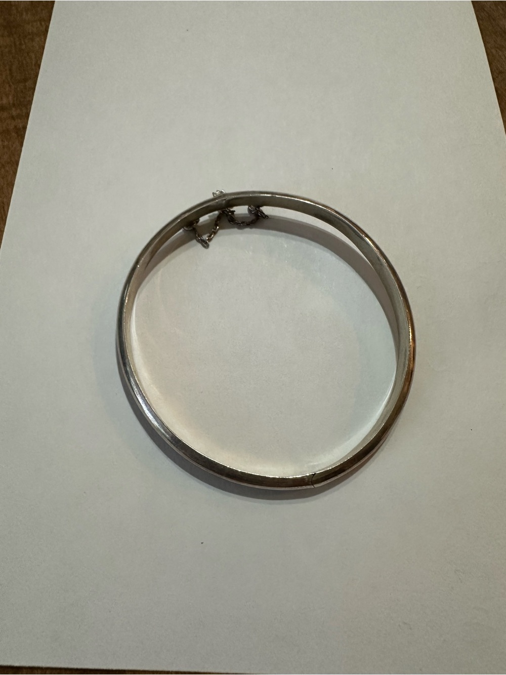 Polished Silver-Tone Hinged Bangle Bracelet - new - 6 grams